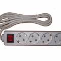 ZAPATILLA DE 5 SALIDAS SCHUKO C/ INTERRUPTOR