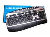 TECLADO Xtreme MULTIMEDIA PORTUGUES NEGROPLATA USB