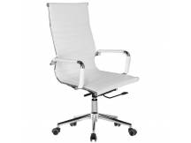 Silla de oficina Eames EA119 cuerina blanca