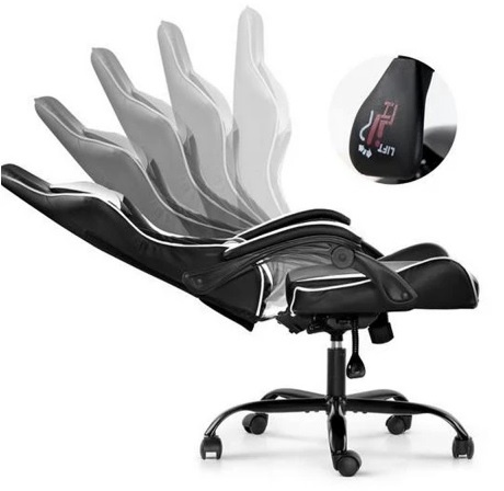 Silla Gamer Lumax ROM negro/blanco