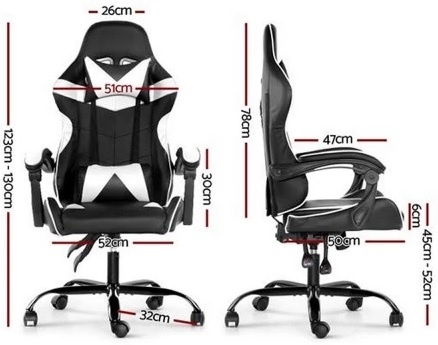 Silla Gamer Lumax ROM negro/blanco