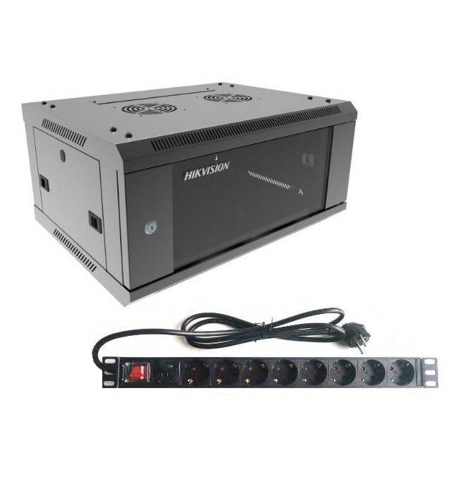 Rack Hikvision 4U + PDU de 8 puertos