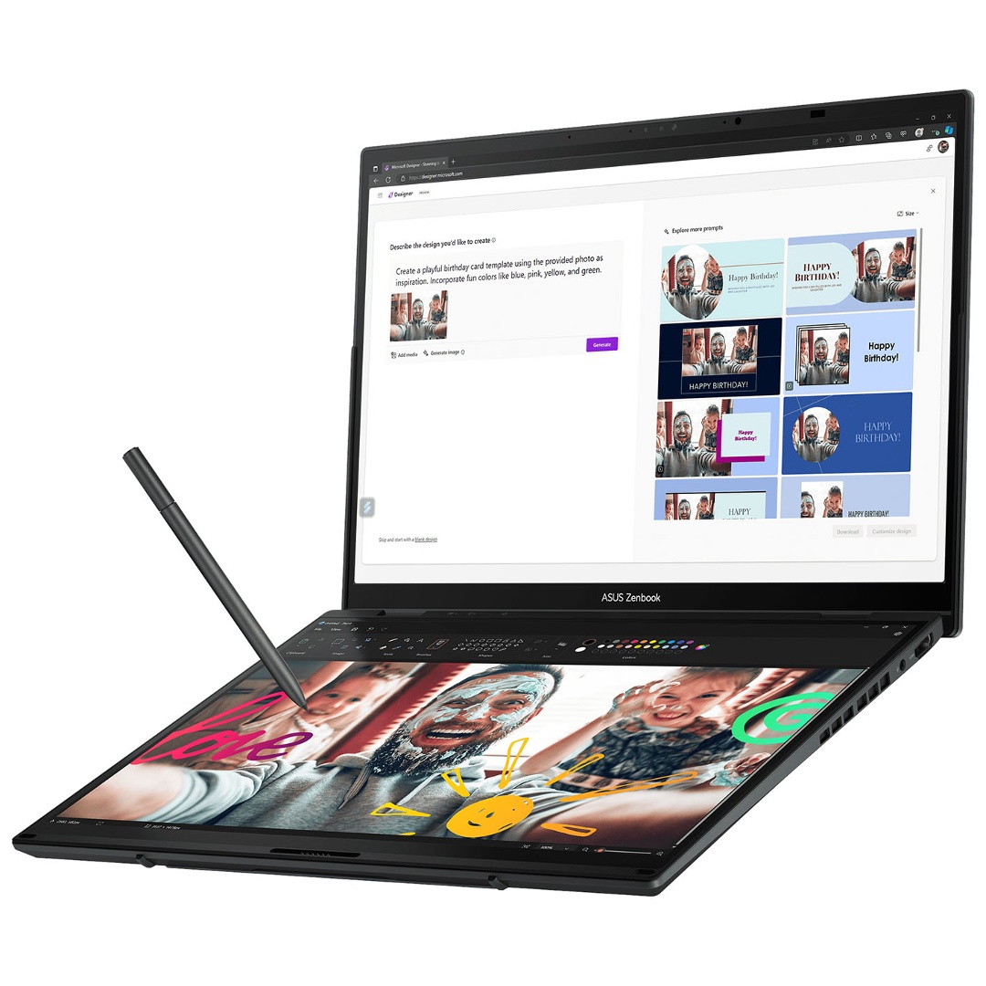 Notebook Asus Zenbook Duo Core Ultra 9 5.4Ghz, 32GB, 1TB SSD, DUAL 14'' 3K Oled Touch