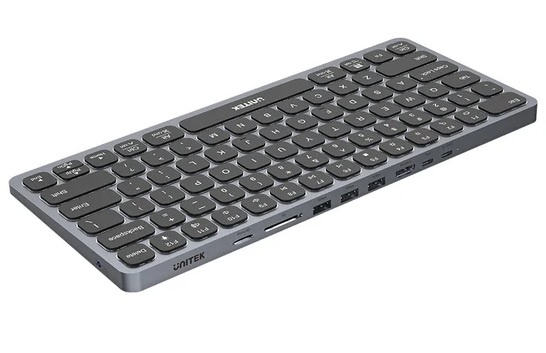 Teclado con HUB USB-C Unitek 9 en 1 PD 100W