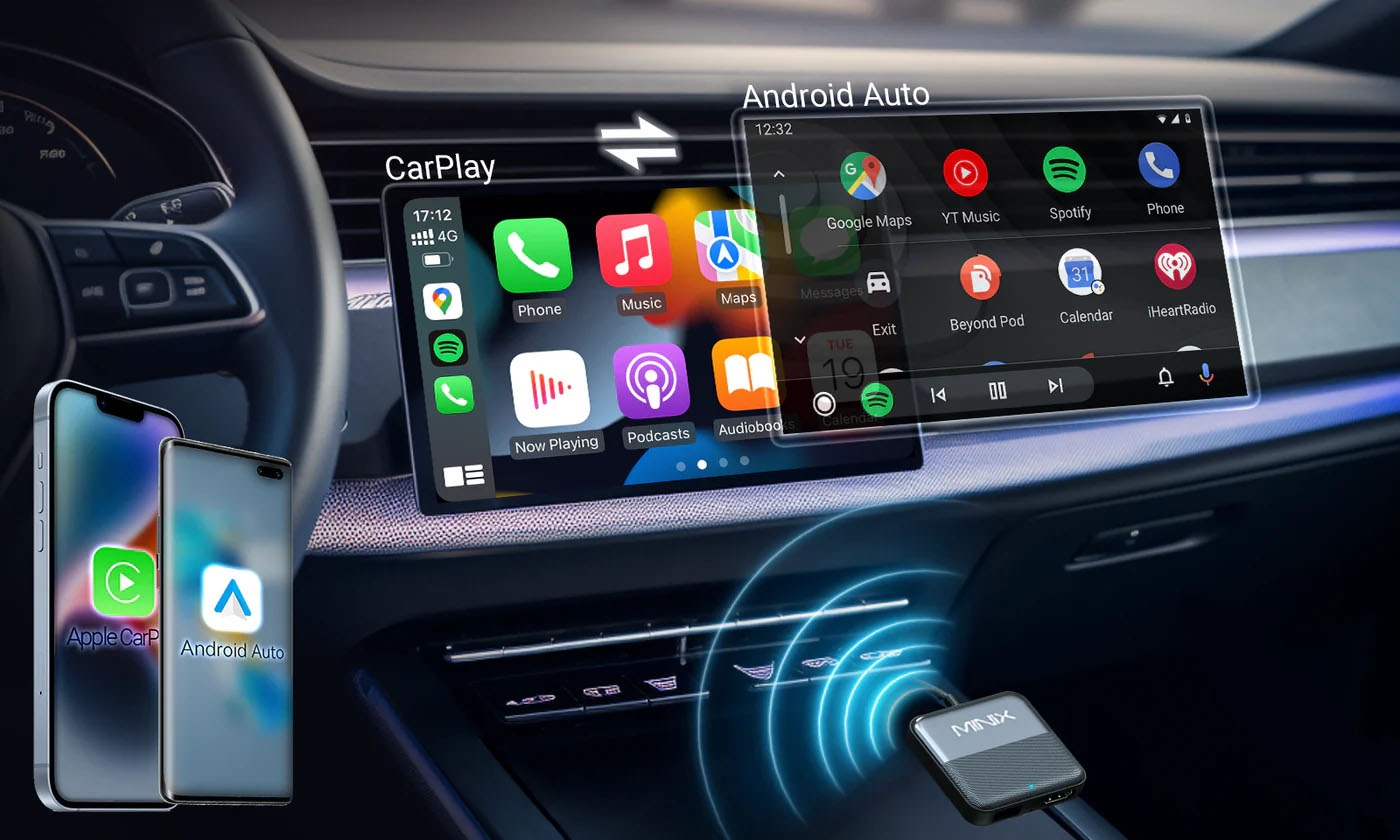 Adaptador Minix WiFi 3 en 1 para CarPlay y Android auto