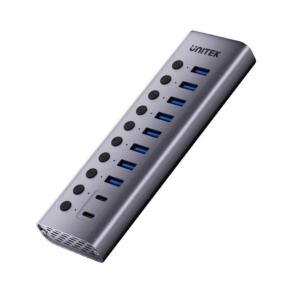 HUB USB-C Unitek 10 en 1 5Gbps con interruptor