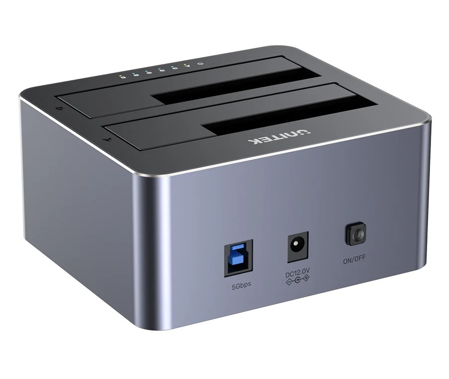 Dock Station Unitek doble bahía para Discos 2.5