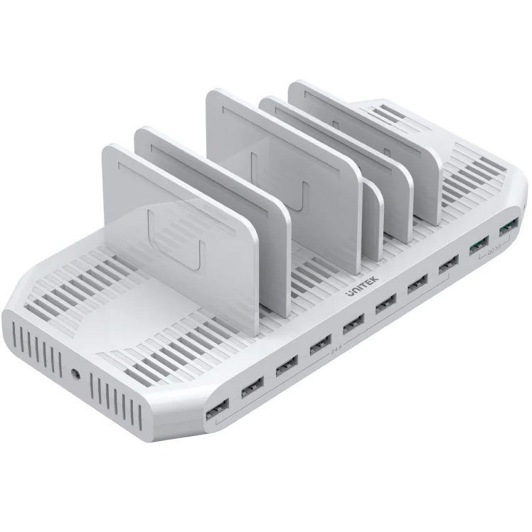 Estación de carga USB Unitek 10 puertos QC 3.0 96W