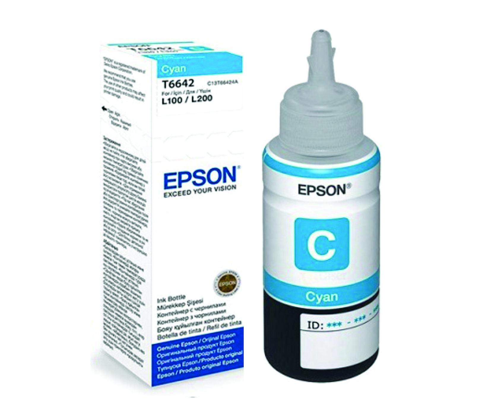 Botella de Tinta Epson a granel 70ml color cyan 