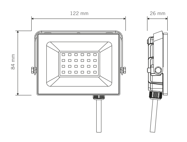 Foco LED Vivion 20w negro IP65 (luz fria)