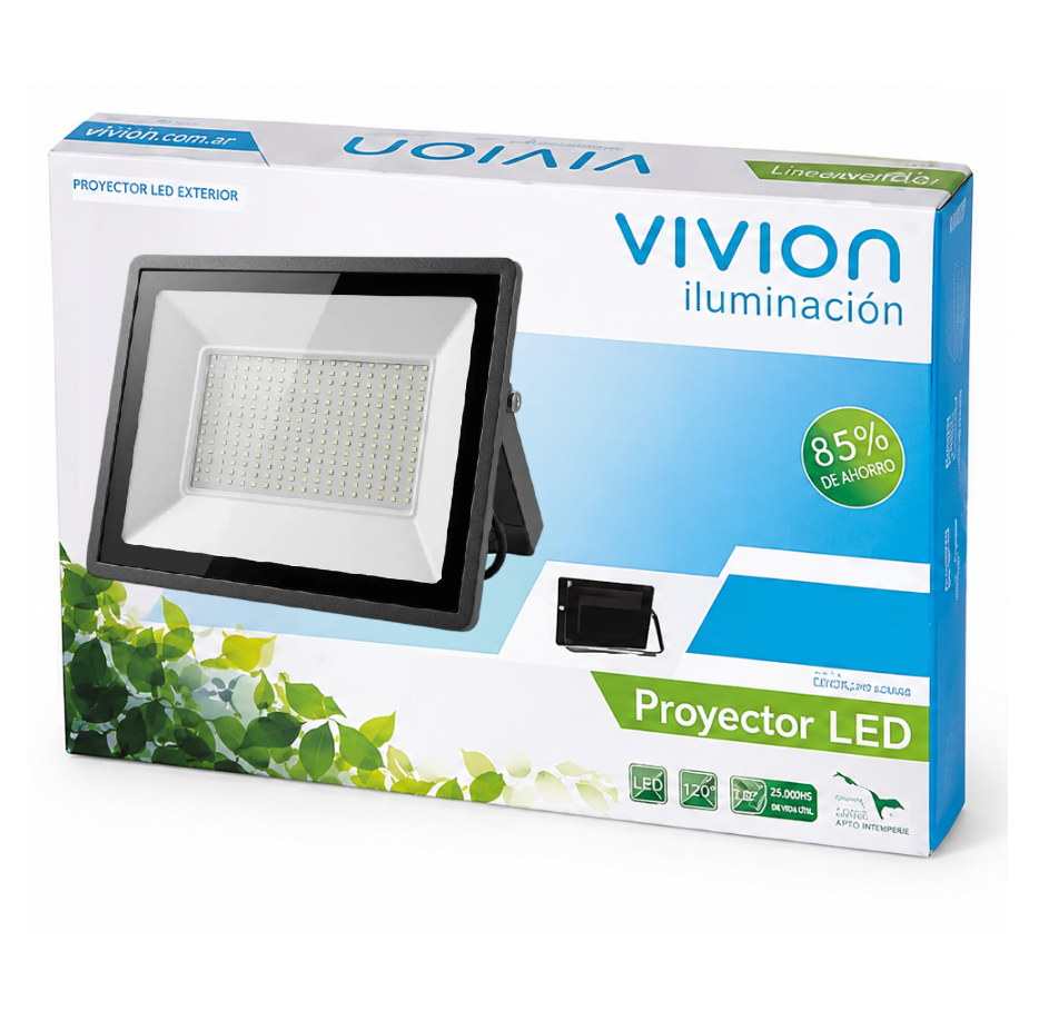 Foco LED Vivion 10w negro IP65 (luz fria)