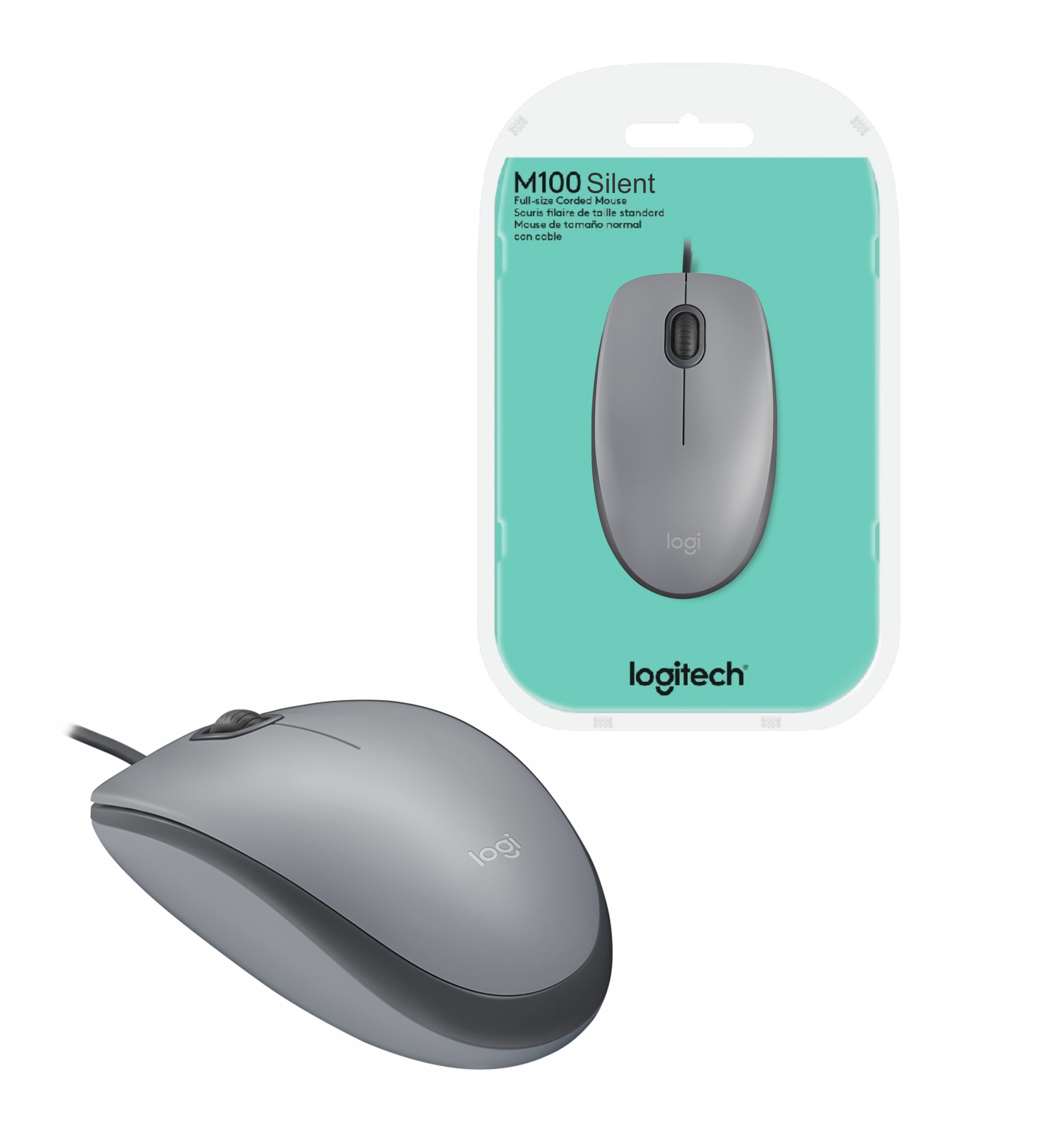 Mouse Logitech M110 silent óptico usb silver