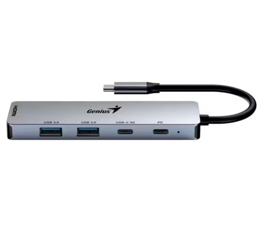 Hub Genius USB-C a USB-A, USB-C y HDMI