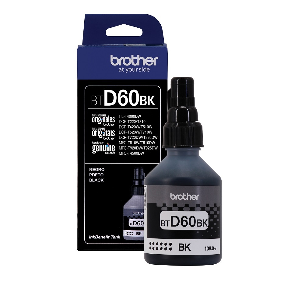 Botella tinta Brother BTD60 negra
