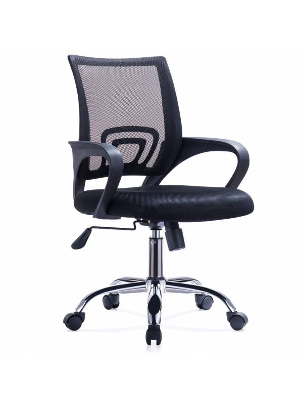 Silla de oficina Mesh con posabrazos negra