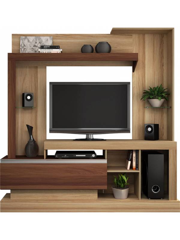 Rack Bravo para TV color teka y nogal