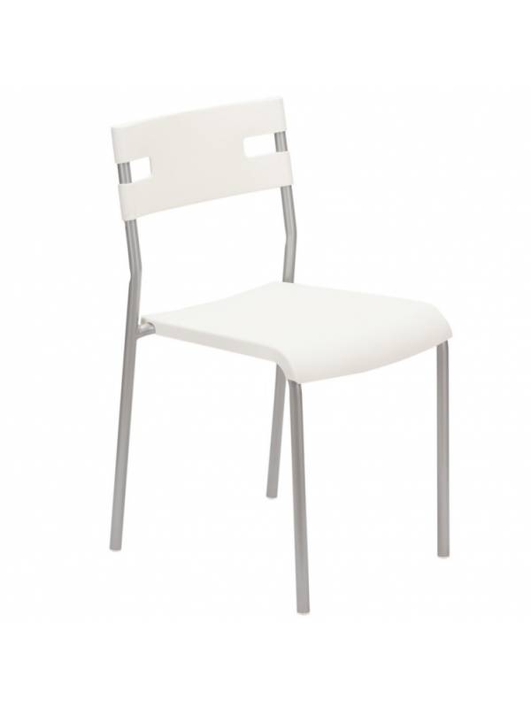 Silla metal y plastico Apilable blanca