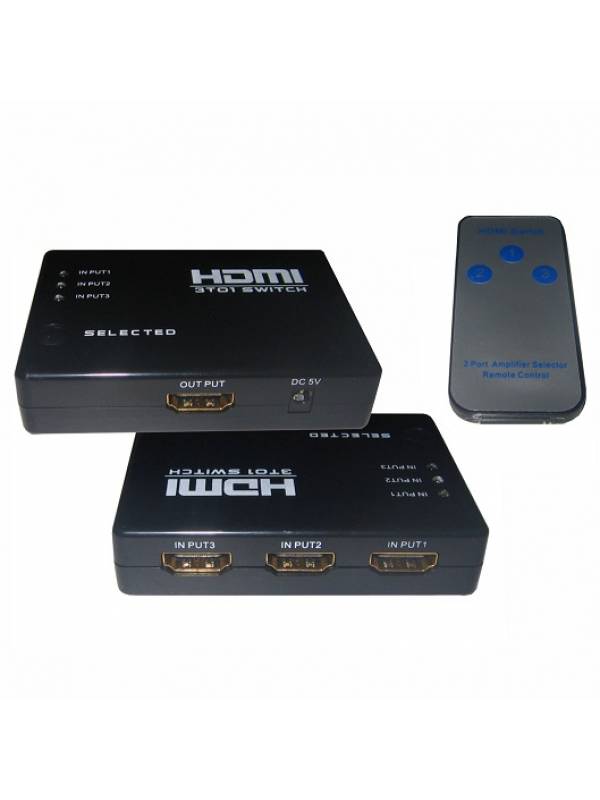 Switch HDMI 3 a 1 puertos con control