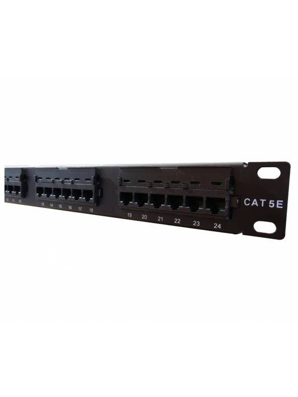 Patchera 24 puertos cat 5e para rack