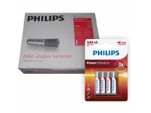 Pack de 12 blister de Pilas alcalinas Philips AAA X 4 unidades