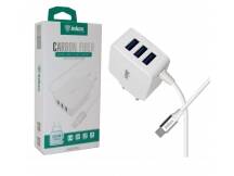 Cargador Inkax 3.1A ccable tipo C + 3 USB