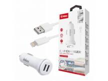 Cargador para auto Inkax 3.1A 2 puertos USB c/cable lightning
