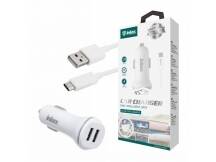 Cargador para auto Inkax 3.1A 2 puertos USB ccable tipo C
