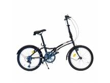 Bicicleta plegable 7 velocidades rodado 20 negro