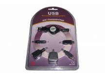 Cable cargador para celulares universal USB retractil