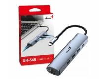 Hub Genius USB-C a USB-A y RJ-45