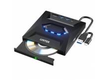 Grabadora de CD/DVD Externa Unitek con HUB USB 5 en 1