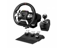 Volante Genius SpeedMaster X5 con vibracion, pedales y cambios