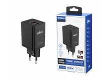 Cargador Inkax USB-A+C PD 30W negro