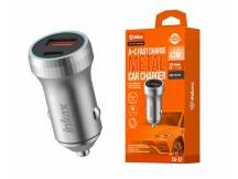 Cargador auto Inkax USB-A+C 43W azul