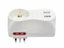 Adaptador 1xSchuko + 2x3L a 3L + 2USB Conatel 