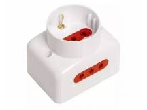 Tomacorriente de pared 1xSchuko + 2x3L Conatel