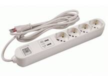 Alargue 3 metros 4xSchuko (3L) a ficha 3L + 2xUSB Conatel