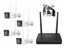 Combo Hikvision NVS Wifi 6 + 4 camaras bullet 2MP + MicroDS 512GB