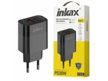 Cargador Inkax USB-A+C 20W+18W negro