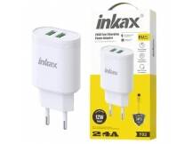 Cargador Inkax 2xUSB-A 12W 2.4A blanco