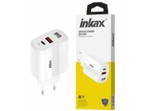 Cargador Inkax USB-A+USB-C GaN 45W blanco