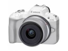 Camara Canon R50 Mirrorless + Lente 18-45mm blanca