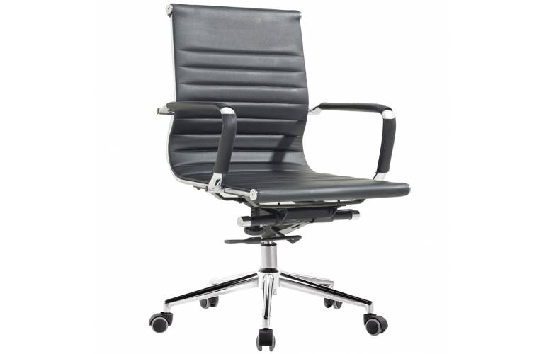 Silla de oficina Eames EA117 cuerina negra