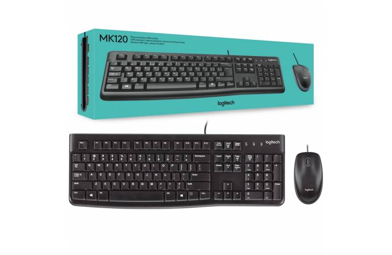 Combo Logitech MK120 teclado y mouse USB