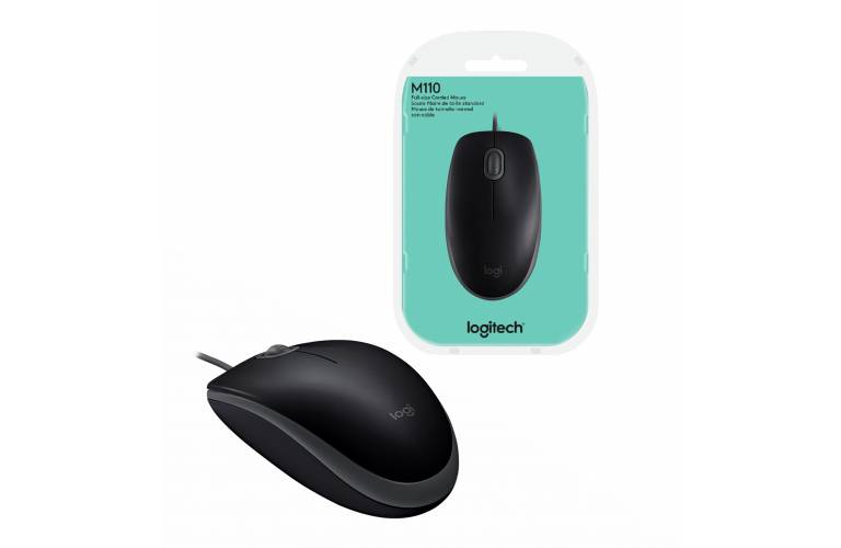 Mouse Logitech M110 silent ptico usb negro