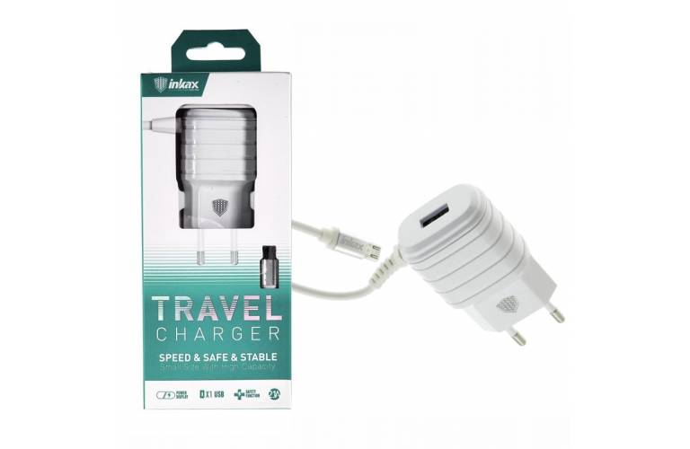 Cargador c/cable Inkax 2.1A tipo C + USB 