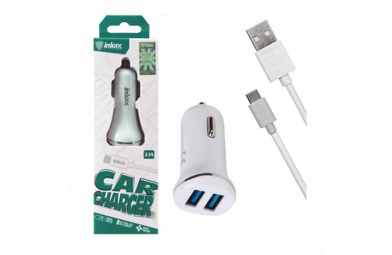 Cable USB 2 en 1 (Carga y Auriculares) Tipo C USB-C Inkax CK-13 de 1 Metro  Blanco Accesorios Cables