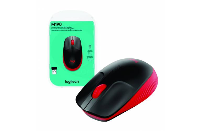 Mouse Logitech M190 inalmbrico rojo
