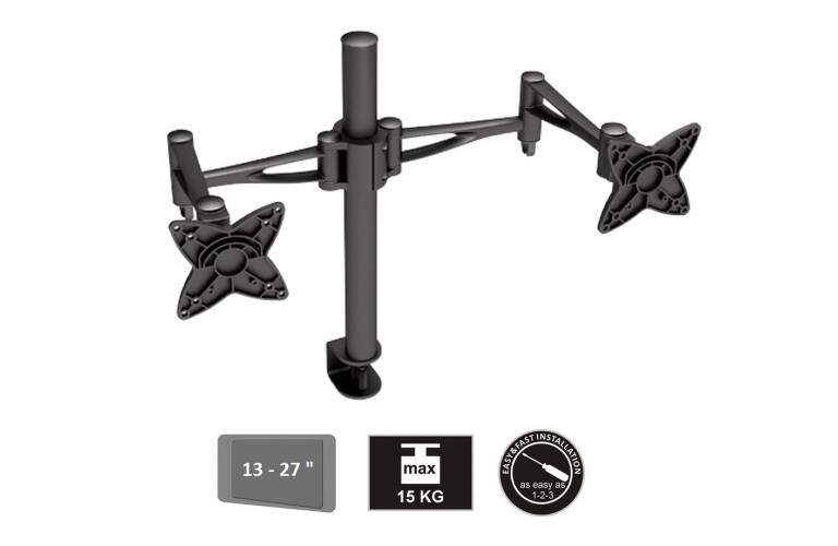 Soporte dual de escritorio para monitor hasta 27''