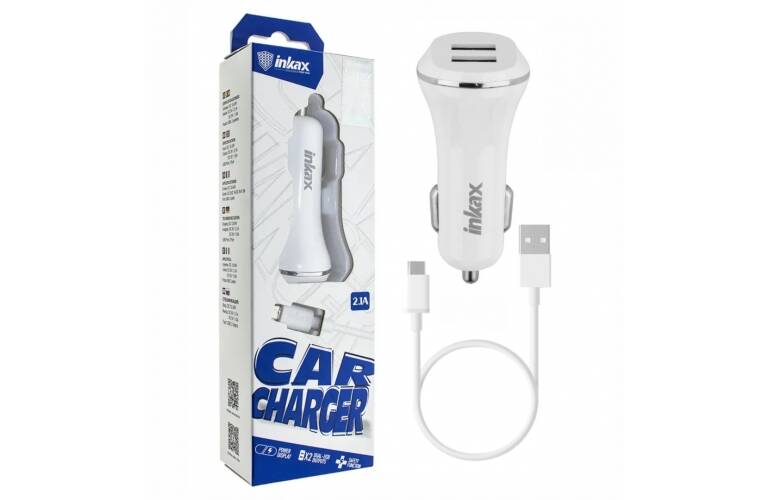 Cargador auto Dual Inkax c/cable Micro USB 2.1A